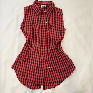 Kavu cotton check shirt sleeveless